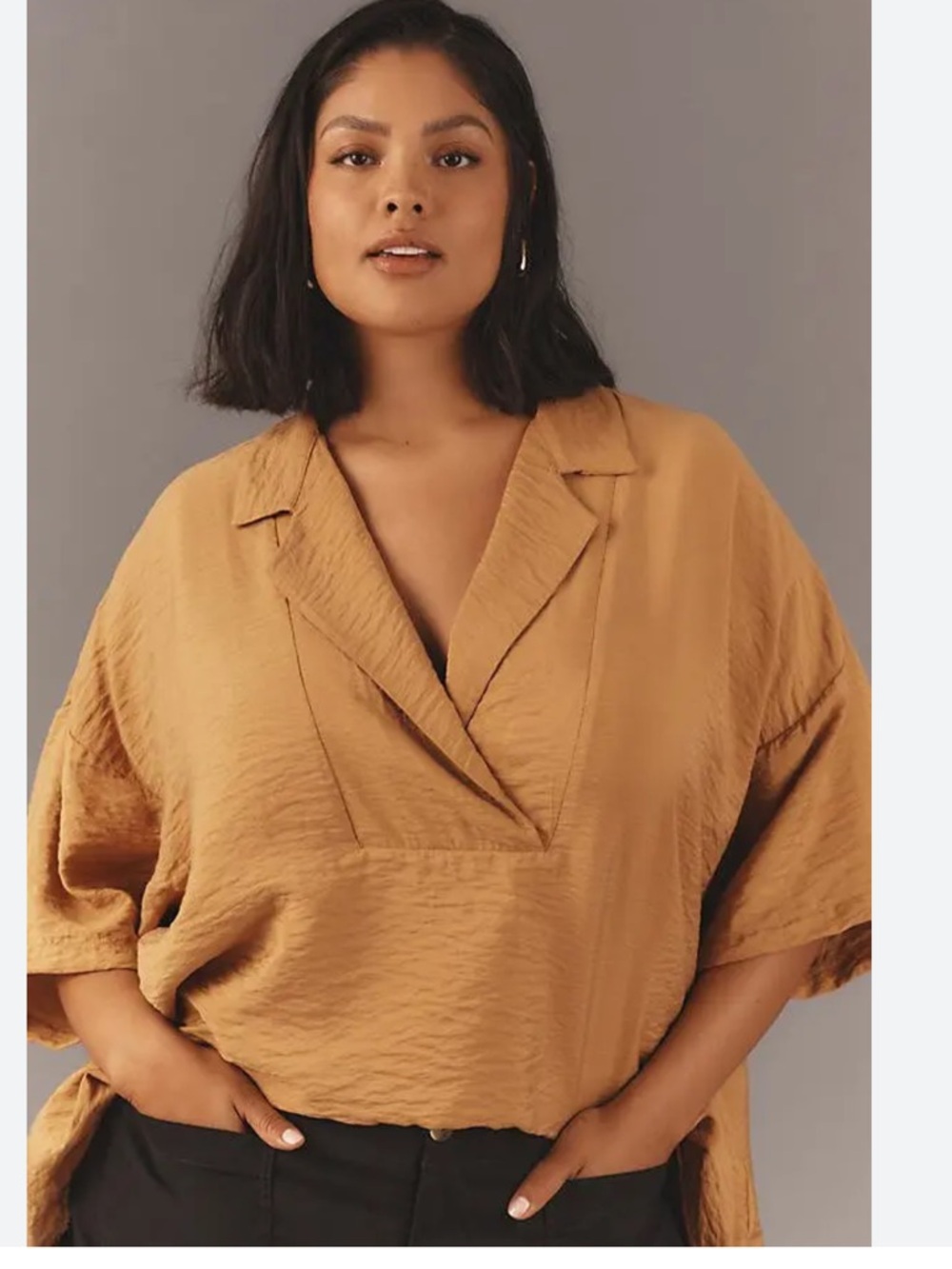 Anthropology Dylon front placket top size m